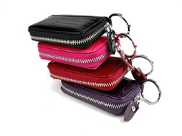 Etui na klucze HAROLD S Skóra Naturalna Lakierowana Metalowy Suwak HA5139-1 9,5 x 5,5 x 1,5 [cm]