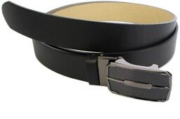 Wizytowy Pasek Skórzany 35 mm PAS-MAX (PL) Pełna Klamra AUTOMAT/SAMOZACISK Garnitur CZARNY ASZ35/KASZ37