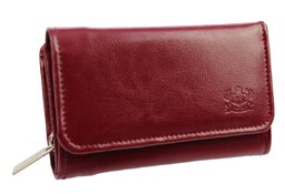 Wygodny Portfel Damski Skórzany CRIS-POL(PL) Skóra Licowa 14 cm Kieszeń Na Zewnątrz Na Suwak P14