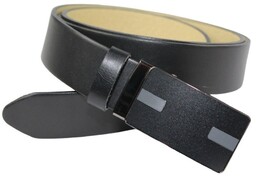 Wizytowy Pasek Skórzany 35 mm PAS-MAX (PL) Pełna Klamra AUTOMAT/SAMOZACISK Garnitur CZARNY ASZ35/KASZ77