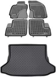 Zestaw dywaniki i mata plastikowa do Toyota RAV4 2000-2005 - przed liftingiem, 5 drzwiowy