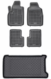 Zestaw dywaniki i mata plastikowa do Fiat 500 od 2007 - nie pasuje do wersji elektrycznej, Hybryda (HEV)