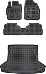 Zestaw dywaniki i mata gumowa do Toyota Prius+ 2011-2021 - po liftingu, 7 osobowy (złożony 3 rząd siedzeń)