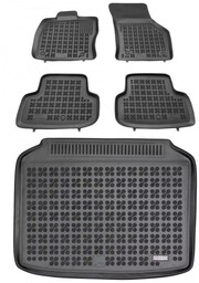 Zestaw dywaniki i mata gumowa do Audi A3 2013-2020 - Hatchback, z kołem dojazdowym (niepełnowymiarowe)