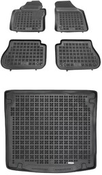 Zestaw dywaniki i mata gumowa do Volkswagen Caddy 2003-2020 - 5 osobowy, bez kraty