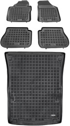 Zestaw dywaniki i mata gumowa do Volkswagen Caddy 2003-2020 - 5 osobowy, wersja długa (Maxi)