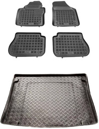 Zestaw dywaniki i mata plastikowa do Volkswagen Caddy 2003-2020 - po liftingu, 5 osobowy, bez kraty