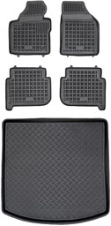 Zestaw dywaniki i mata plastikowa do Volkswagen Touran 2003-2015 - 5 osobowy, 7 osobowy (złożony 3 rząd siedzeń), bez kraty