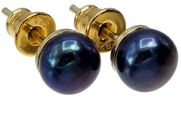 Prawdziwe Perły Eleganckie Kolczyki Złote Srebro