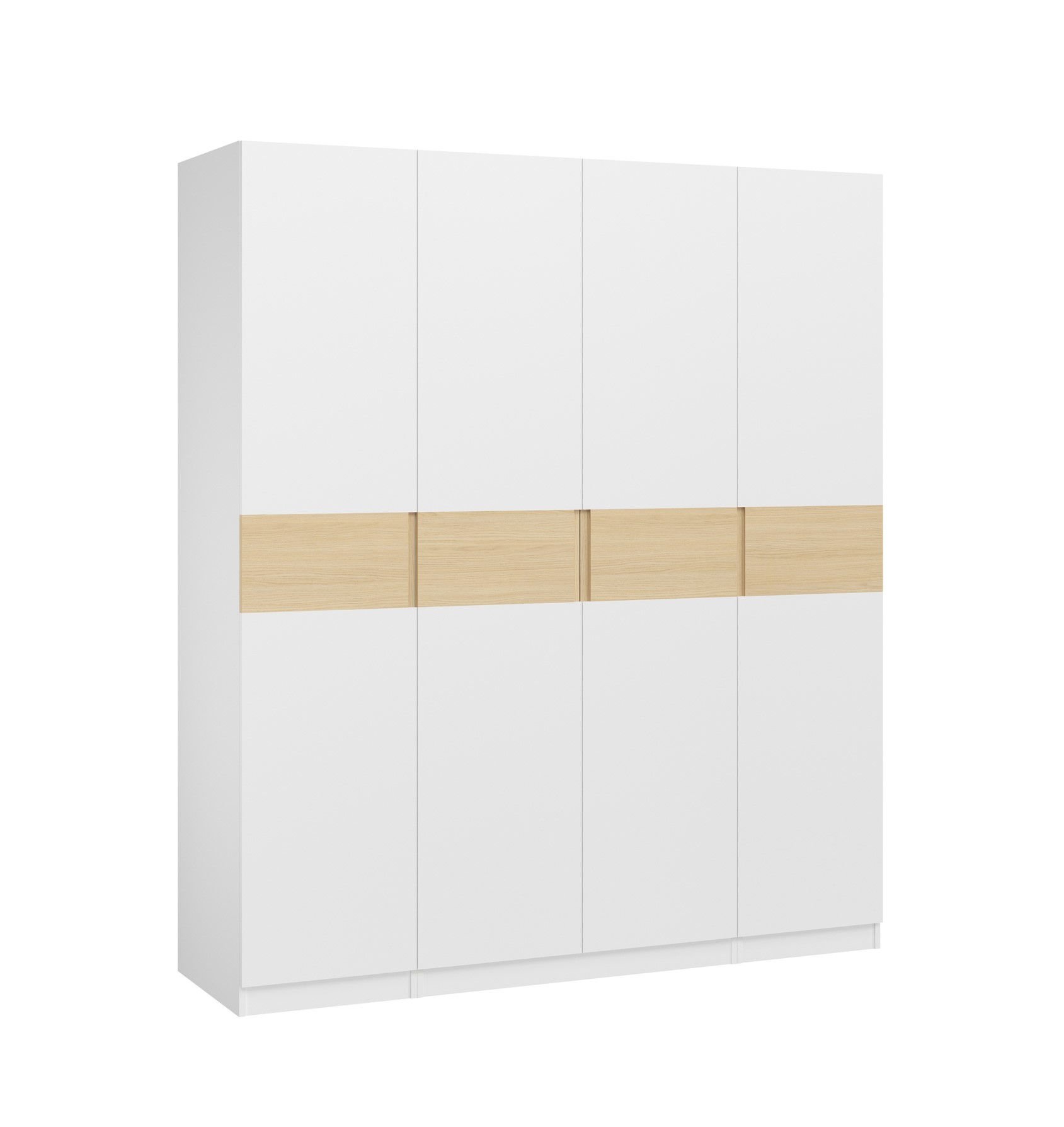 Szafa Dox 4D Biały / Biały Platynowy / Dąb Vicenza