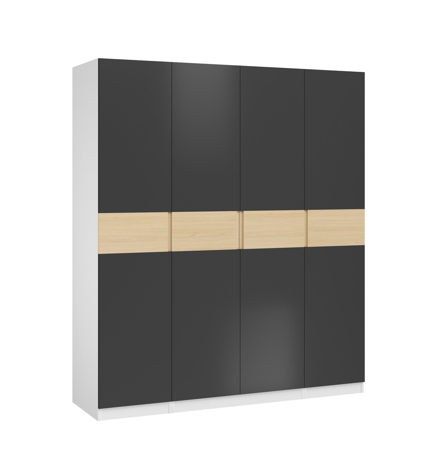 Szafa Dox 4D Biały / Czerń Aksamitna / Dąb Vicenza