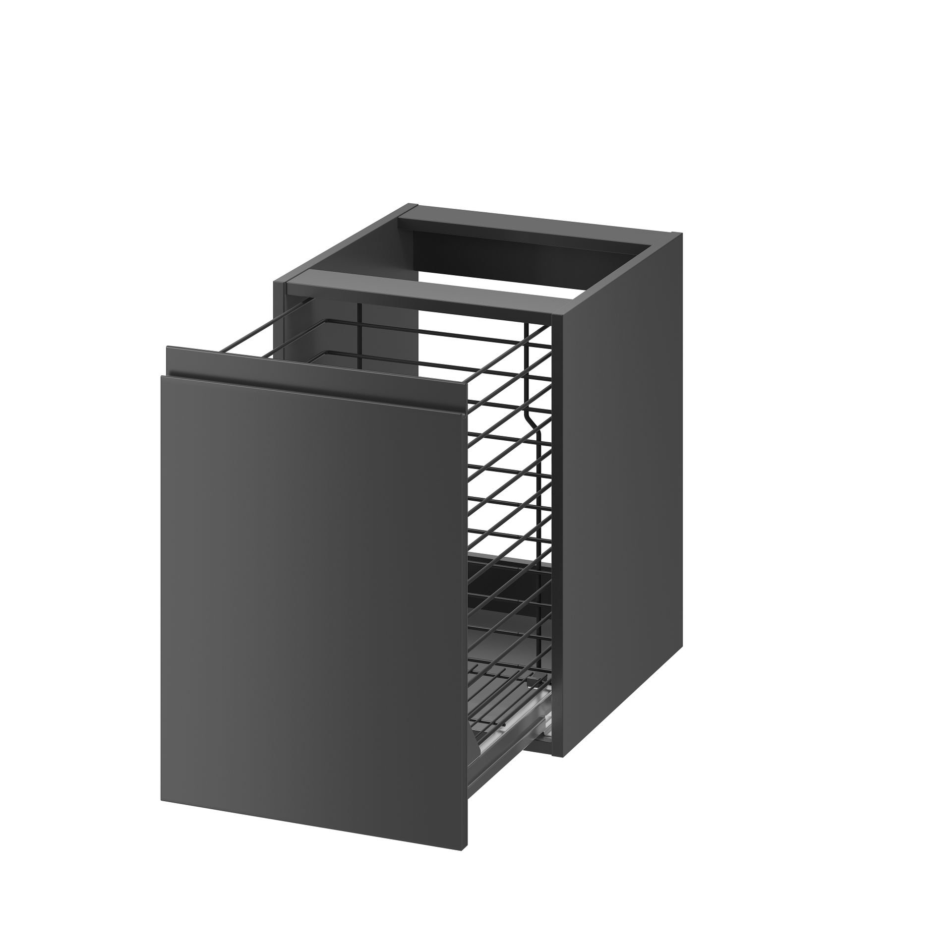 Szafka łazienkowa pod blat z koszem na pranie Cersanit Moduo 40 cm antracyt mat S590-115