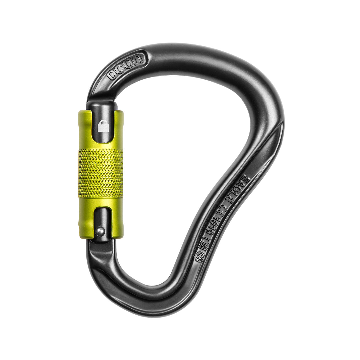 Ocun Eagle HMS Twist Carabiner, anthracite/green 2021 Karabinki zakręcane 04627-anthracite/green