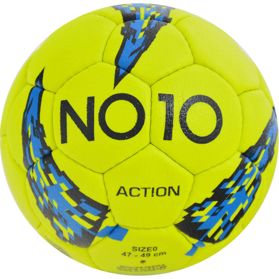 No10, Piłka ręczna, Action Mini roz 0 żółto-niebiesko-czarna, rozmiar 0