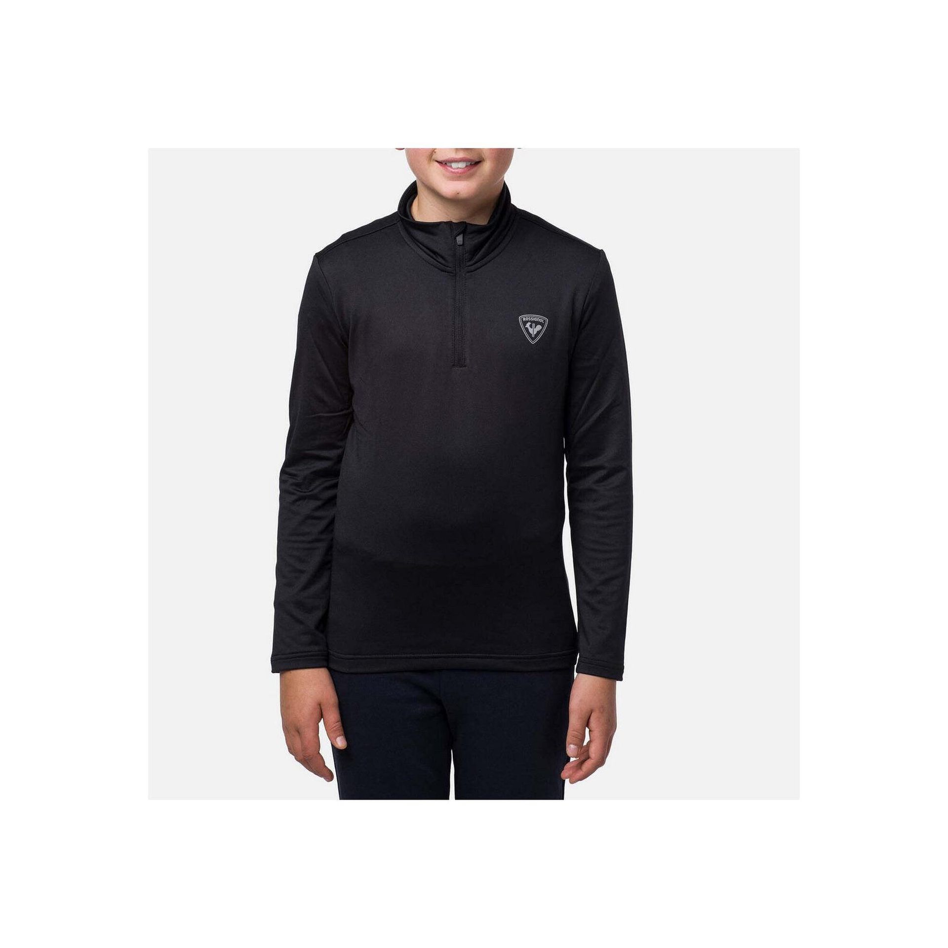 Bluza narciarska dla dzieci Rossignol Boy 1/2 Zip Warm Stretch czarna