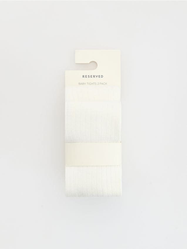 Reserved - Rajstopy z szelkami 2 pack - złamana biel