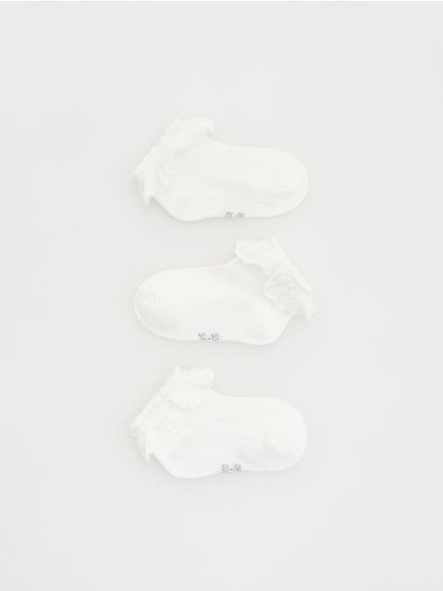 Reserved - Skarpetki z koronką 3 pack - złamana biel