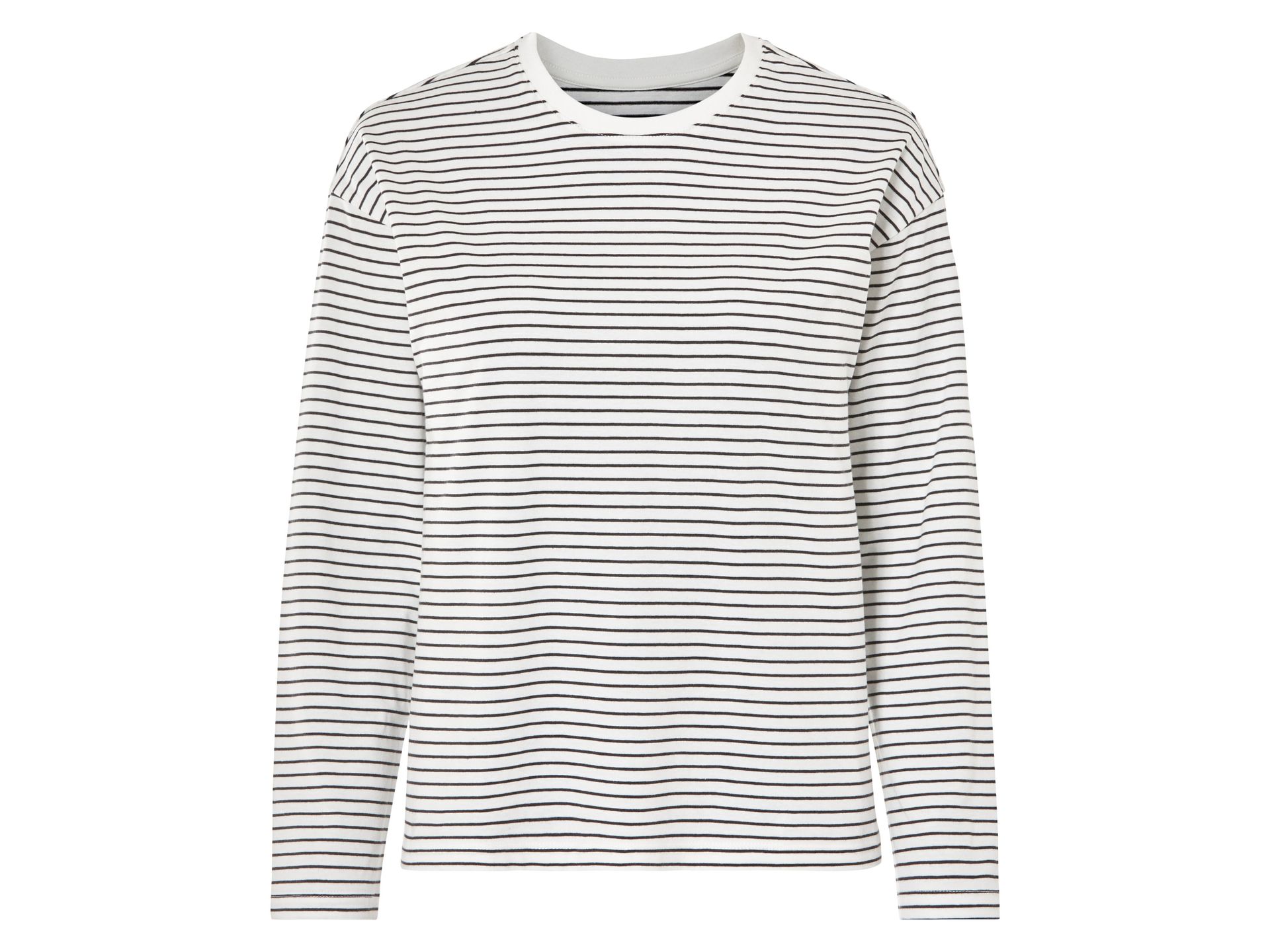 esmara® Koszulka damska bawełniana z długim rękawem (XS (32/34), czarny/paski)