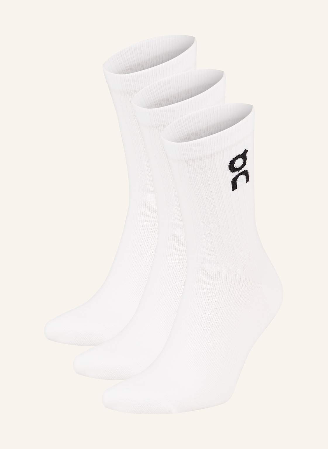 On Skarpety Sportowe Logo Sock High, 3 Pary weiss
