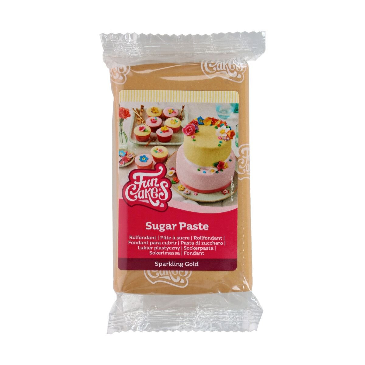 Masa cukrowa, fondant ZŁOTY BŁYSZCZĄCY - Sparkling Gold FunCakes, 250 g