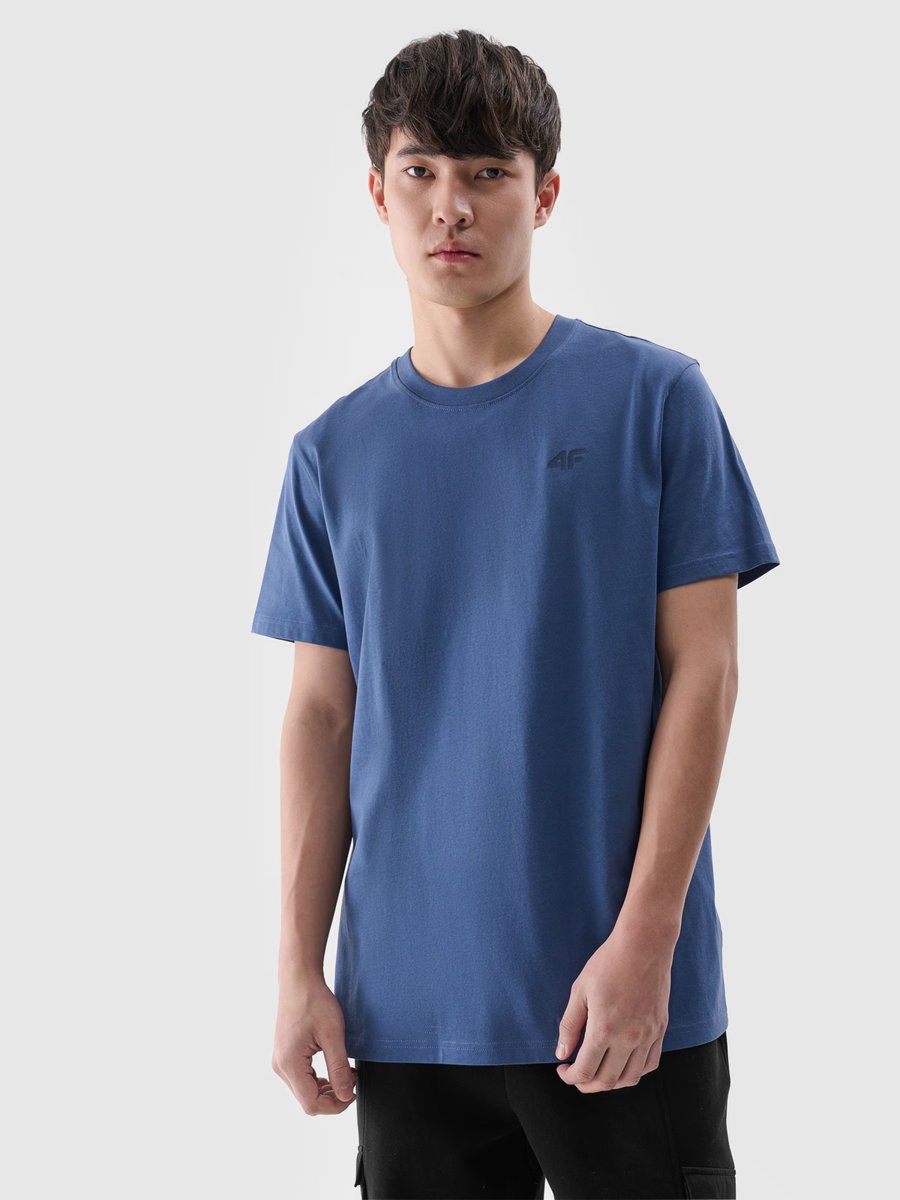 T-shirt męski 100% bawełna 4F 4FWMM00TTSHM2256-32S Granatowy