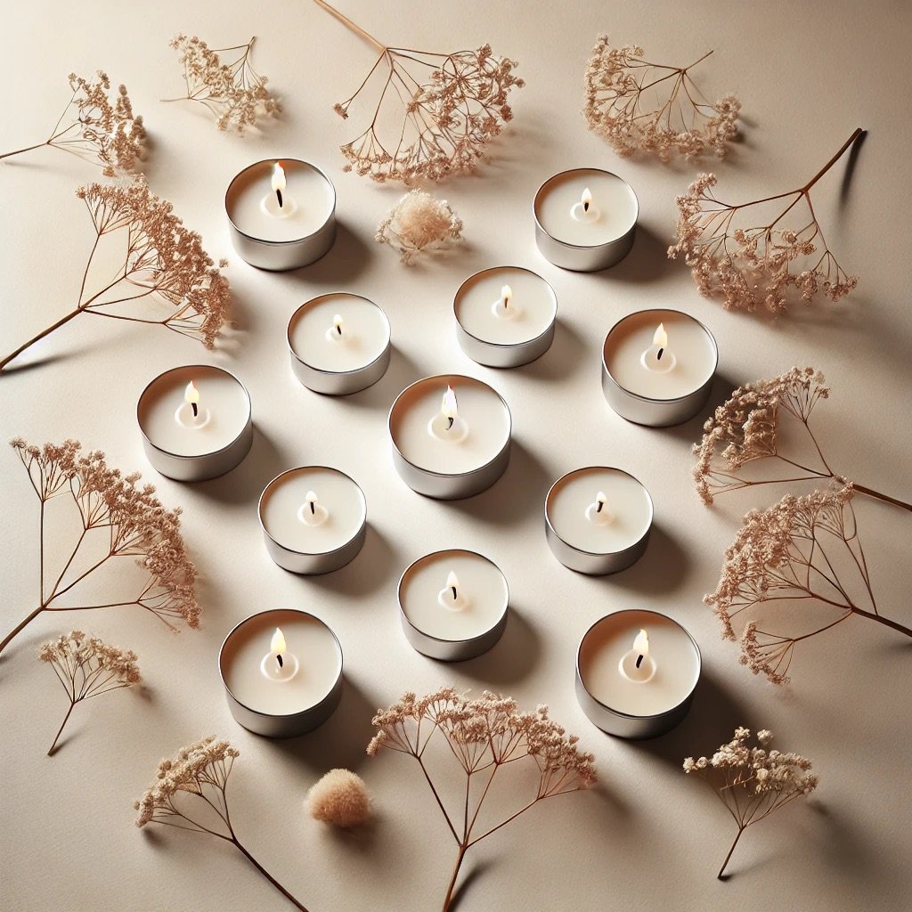 Tealight wosk sojowy małe 10 sztuk, bezzapachowe, knot bawełniany