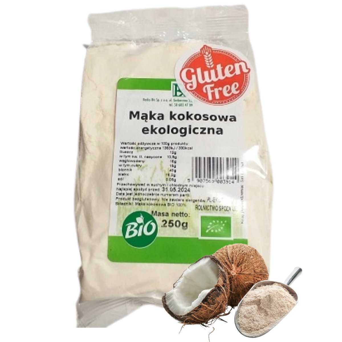 Mąka Kokosowa Radix 250G Bio Bez Glutenu