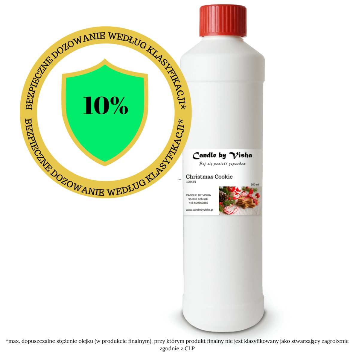 Olejek zapachowy - Christmas Cookie - Candle by Visha - 500 ml - dozowanie do 10% - świeca