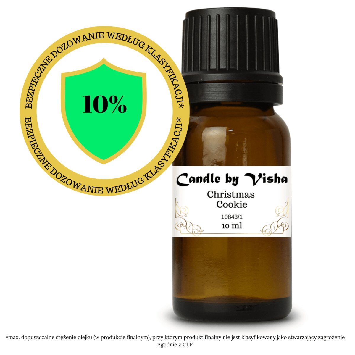 Olejek zapachowy - Christmas Cookie - Candle by Visha - 10 ml - dozowanie do 10% - świeca