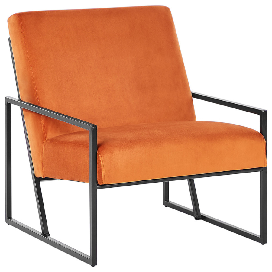 Fotel delary welur pomarańczowy B526453