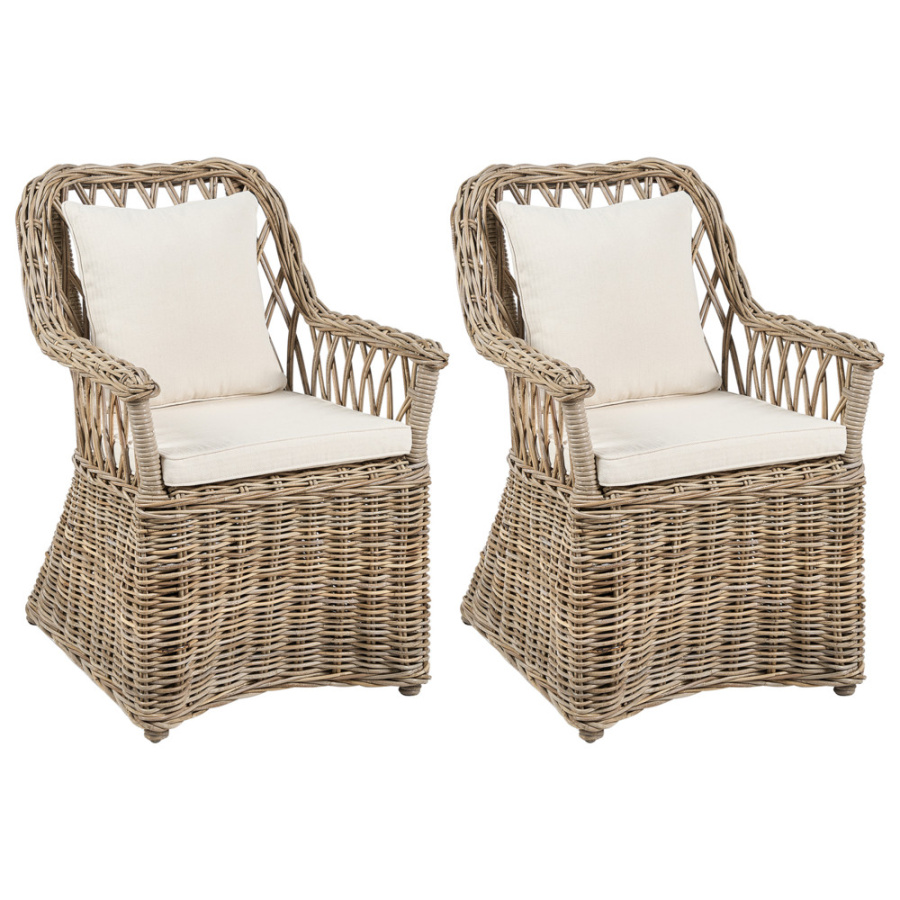 Zestaw 2 foteli ogrodowych maros ii rattan naturalny B523975