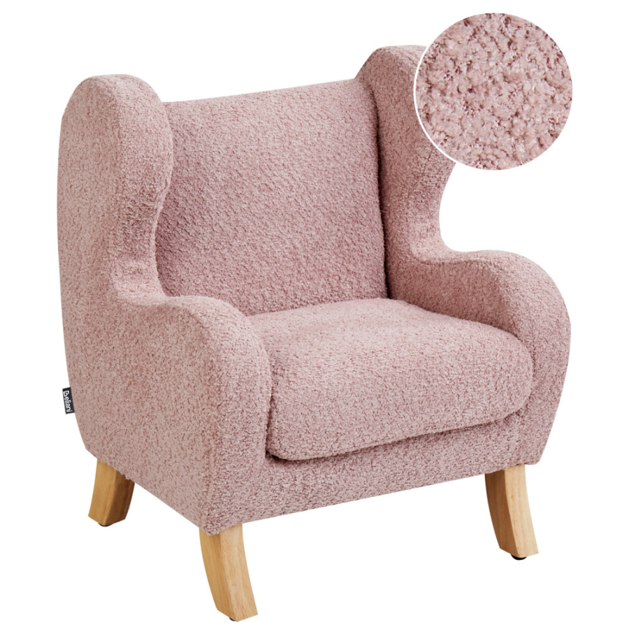 Fotel dziecięcy farum boucle różowy B511535