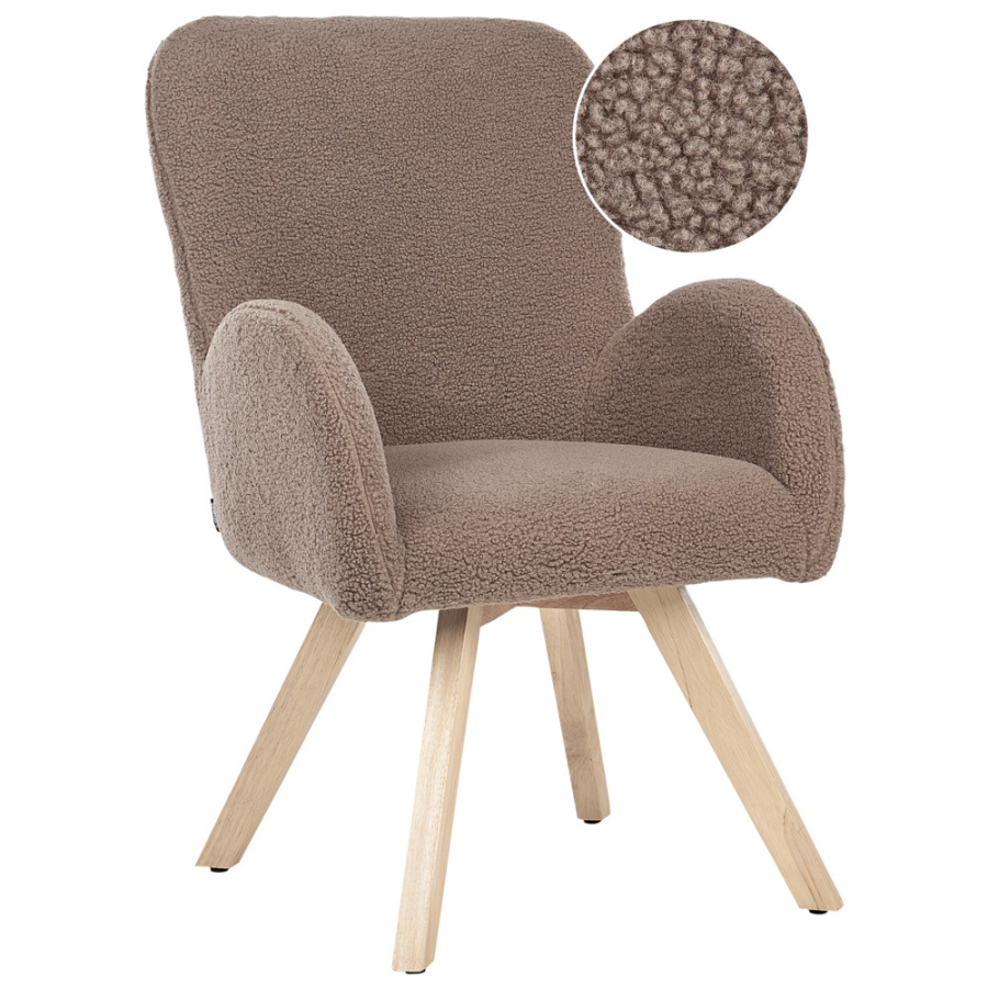 Fotel bjarn boucle brązowy B573639