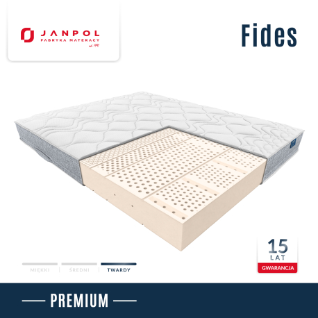 Materac FIDES - JANPOL - RABAT, Rozmiar - 100x200 cm, Pokrowiec - Adaptive Grey