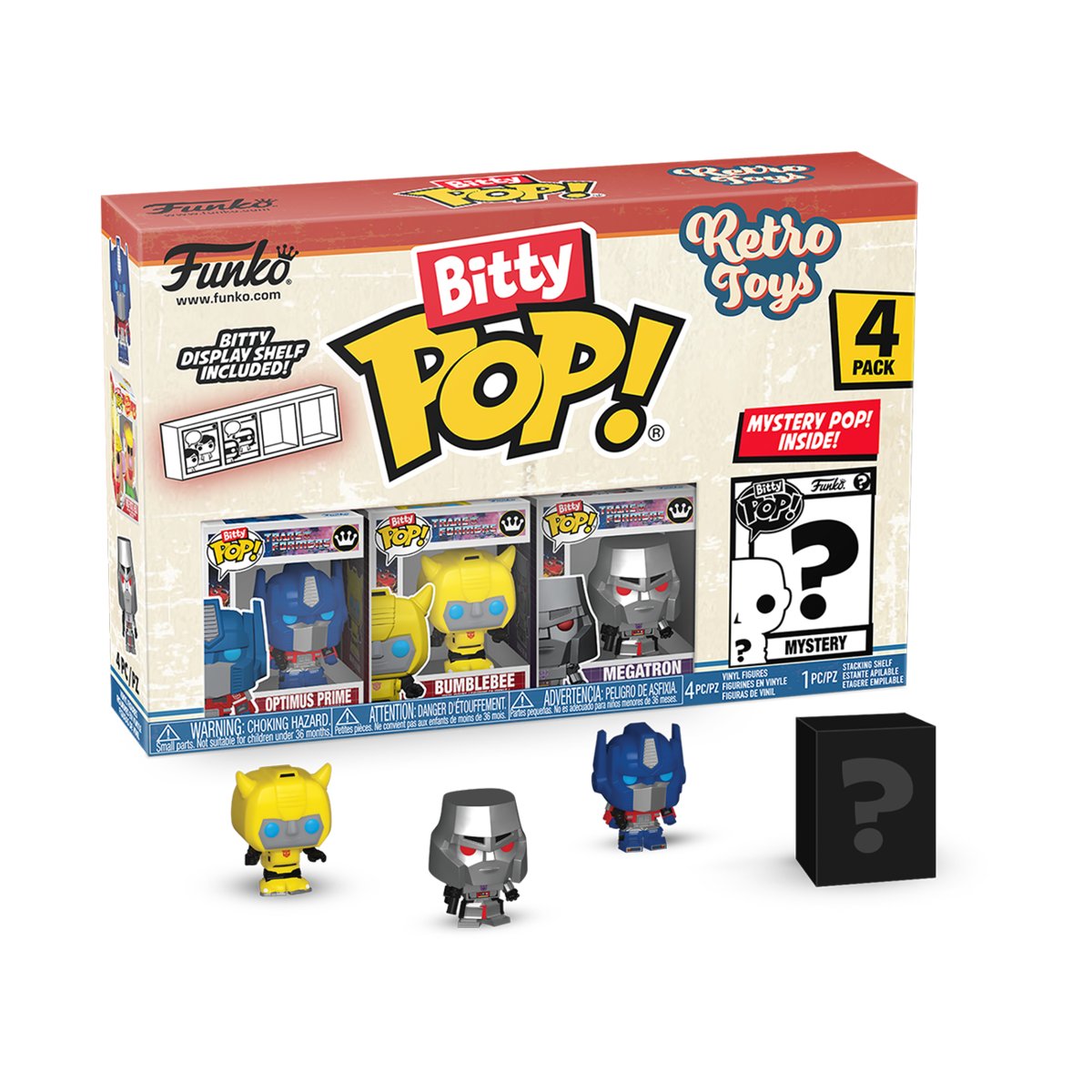 Bitty Funko POP!, figurka kolekcjonerska: Retro Toys- Transformers 4PK
