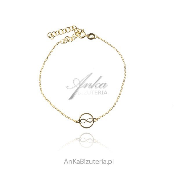 ankabizuteria.pl Bransoletka srebrna pozłacana z nieskończonością w k