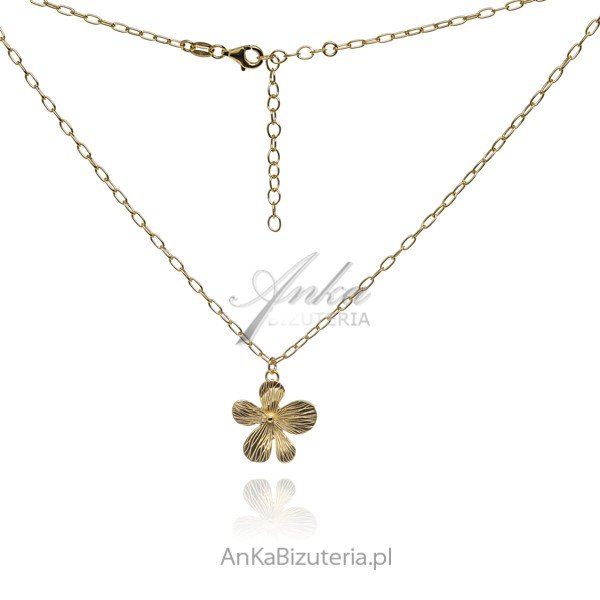 ankabizuteria.pl Naszyjnik srebrny pozłacany Kwiat LILIJKA ALPEJSKA