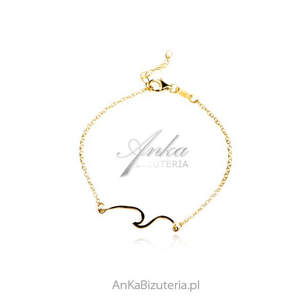 ankabizuteria.pl Srebrna bransoletka pozłacana FALE
