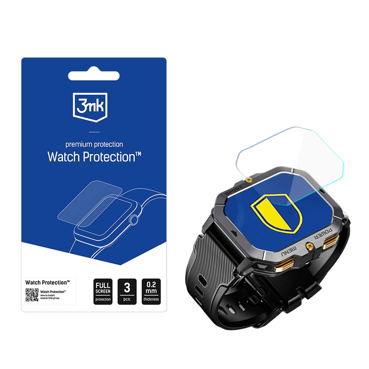 Szkło hybrydowe na ekran smartwatcha do Rubicon RNCF23 - 3mk Watch Protect