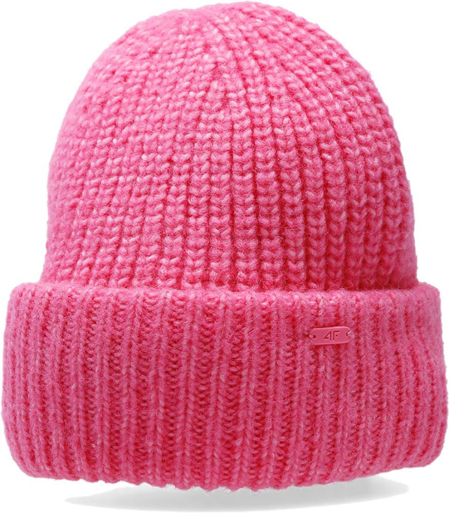 Czapka damska zimowa 4FAW23ACAPF290 - różowa S