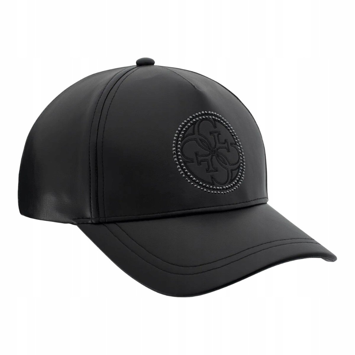 Guess czapka z daszkiem edith pu cap czarna