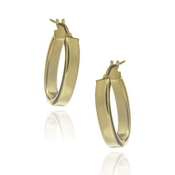 ankabizuteria.pl Eleganckie kolczyki srebrne pozłacane owalne kółka