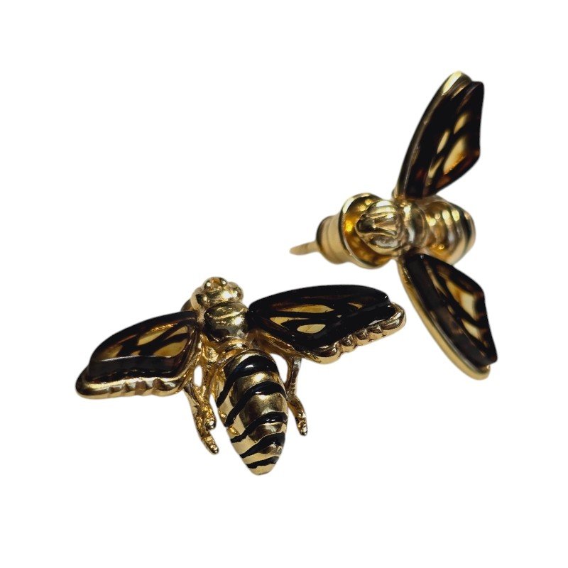 ankabizuteria.pl Kolczyki srebrne pozłacane PSZCZÓŁKI z grawerowanym