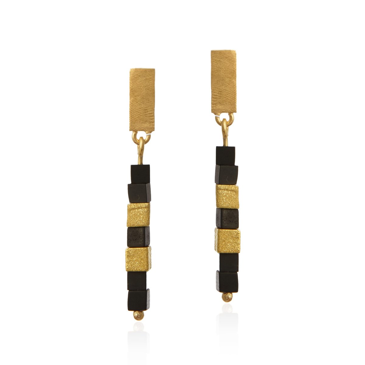 ankabizuteria.pl Kolczyki srebrne pozłacane KOSTECZKI z hematytem