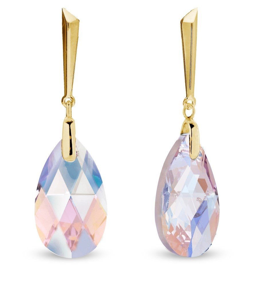 ankabizuteria.pl Kolczyki srebrne pozłacane Swarovski LACRIMA w kolor
