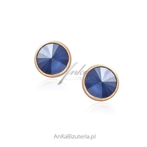 ankabizuteria.pl Srebrne kolczyki Swarovski pozłacane różowym złotem
