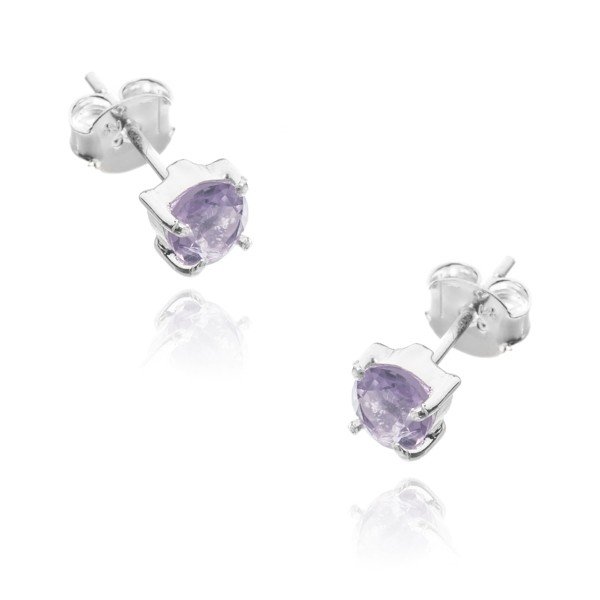 ankabizuteria.pl Kolczyki srebrne z naturalnym ametystem - sztyfty