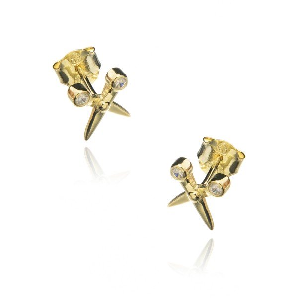 ankabizuteria.pl Kolczyki srebrne pozłacane NOŻYCZKI małe sztyfty