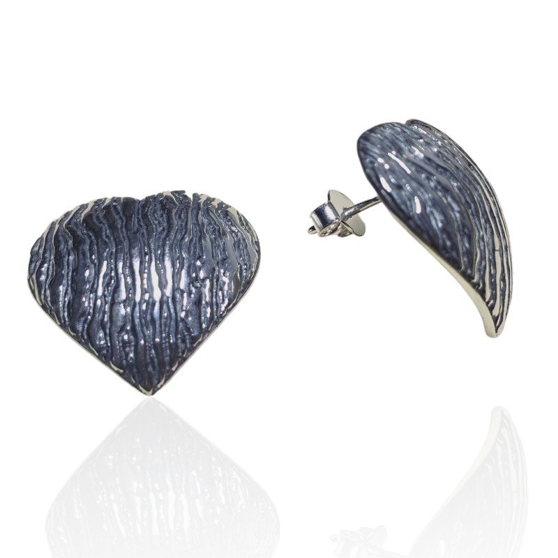 ankabizuteria.pl Kolczyki srebrne oksydowane duże serca