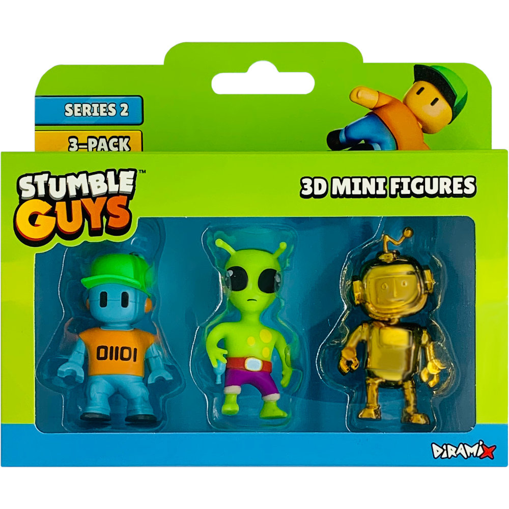 STUMBLE GUYS ZESTAW FIGUREK 3-PAK ROBOT GUY GREEN ALIEN GOLDEN ROBO